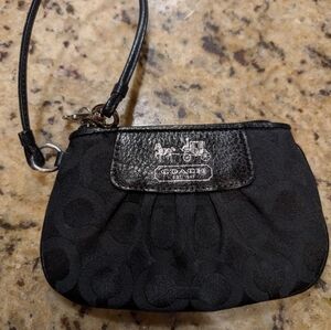Coach Black Signature Wristlet